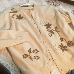 Vintage wool beaded cardigan